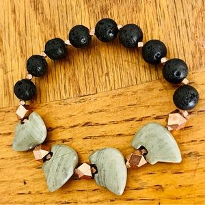 Spirit Bear Lava Bracelet for Protection (Copper Beads)